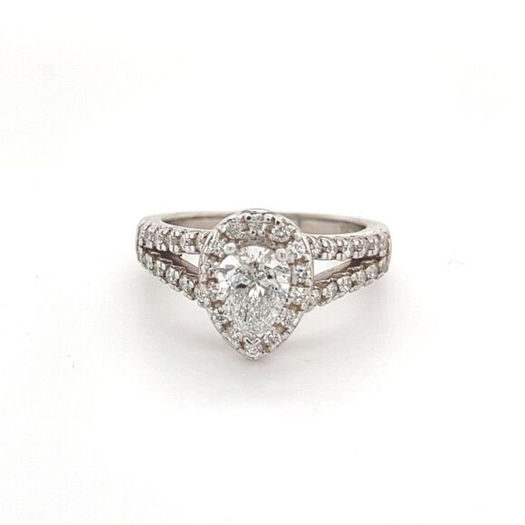 Pear Shape Diamond Engagement Ring 14k Gold 0.81 TCW Certified $5,490 121439 - Picture 7 of 14